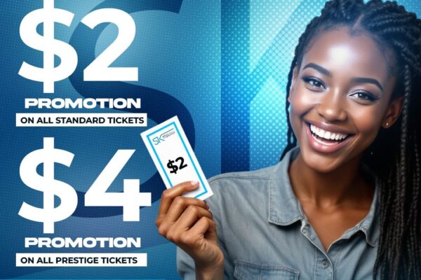 Graphic design portfolio example: A Ster-Kinekor promotional flyer for Joina City. Features a smiling woman holding a movie ticket against a blue textured background with bold "$2" and "$4" promotion text for standard and prestige tickets.