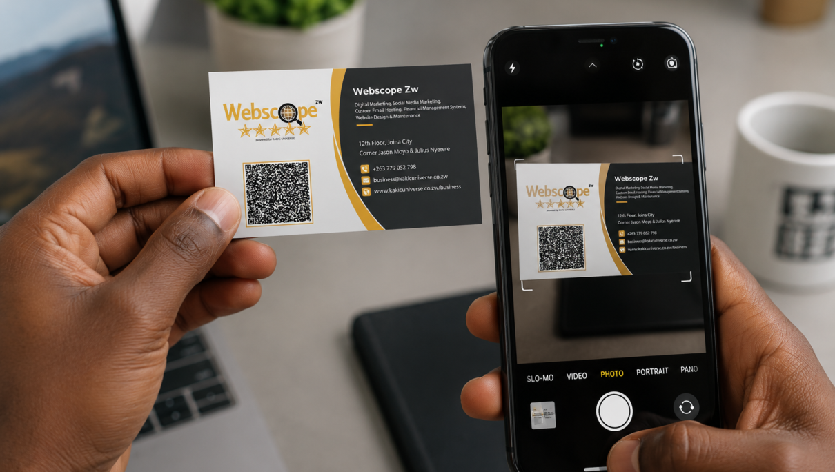 QR Code Business Cards in Zimbabwe | Smart Digital Cards by Kakic Universe